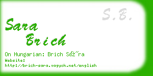 sara brich business card